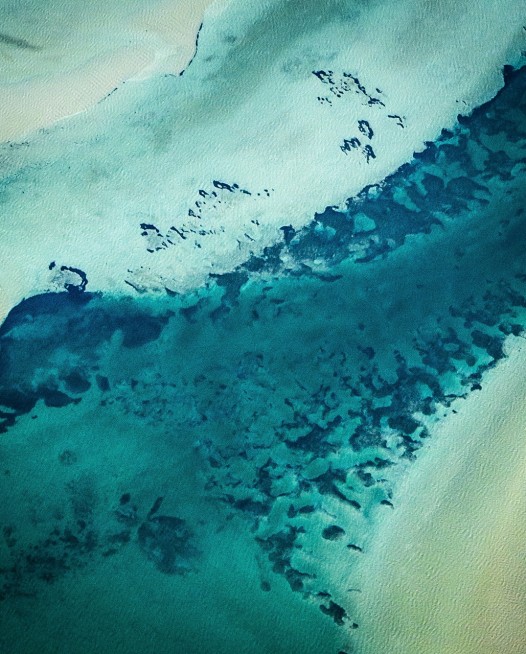 A Square Abstract, Aerial photo of Australia landscape in green and blue