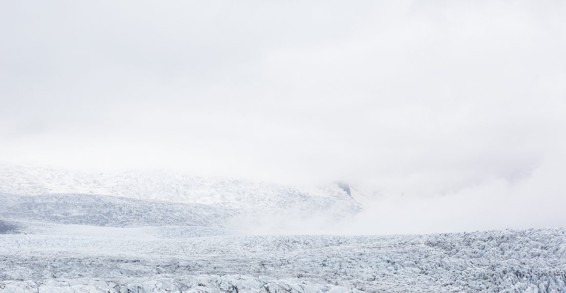 Iceland Lanscape of Falling Glacier in blue and whilte