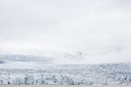 Iceland Lanscape of Falling Glacier in blue and whilte