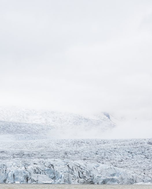 Iceland Lanscape of Falling Glacier in blue and whilte