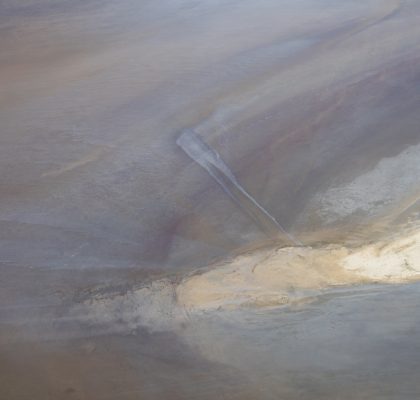 Abstract art aerial photo of inland landscape of Australia with pink, blue, grey,purple and orange colour