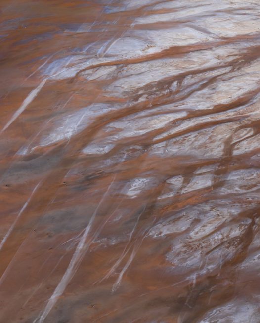 Abstract art print aerial photo of inland Australian landscape in brown orange and grey colours